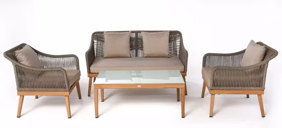 庭とビストロ用のコーヒーテーブル付き屋外パティオ家具3点セット